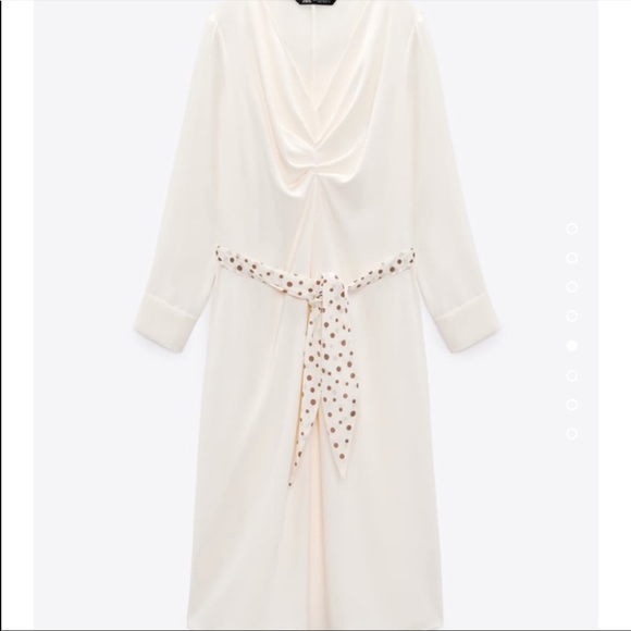 NWOT Zara MIDI long sleeve dress with belt detail - Picture 4 of 10
